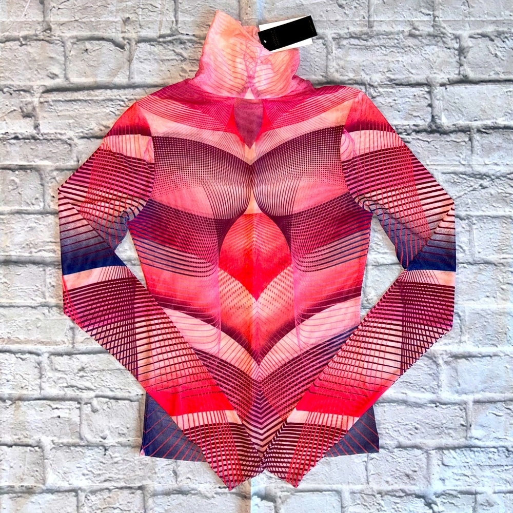 ZADIE POWER MESH TURTLENECK TOP